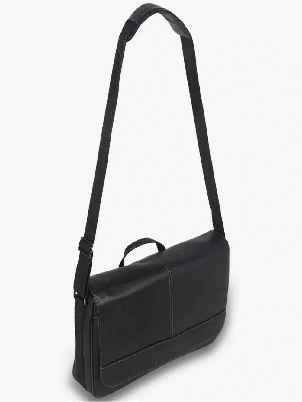 Kenneth Cole Black Leather Messenger COLOMBIAN LEATHER CROSSBODY MESSENGER BAG